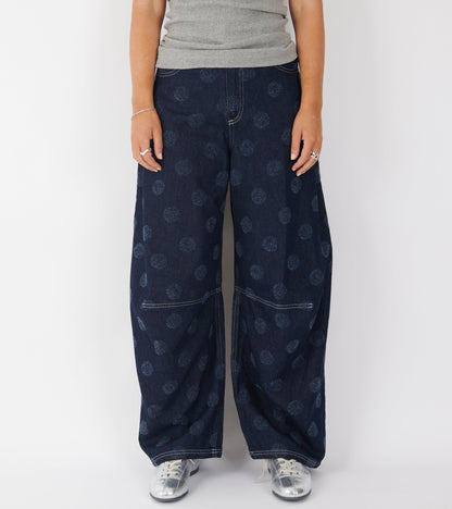 Dart Denim Pants Needle Punch Dots