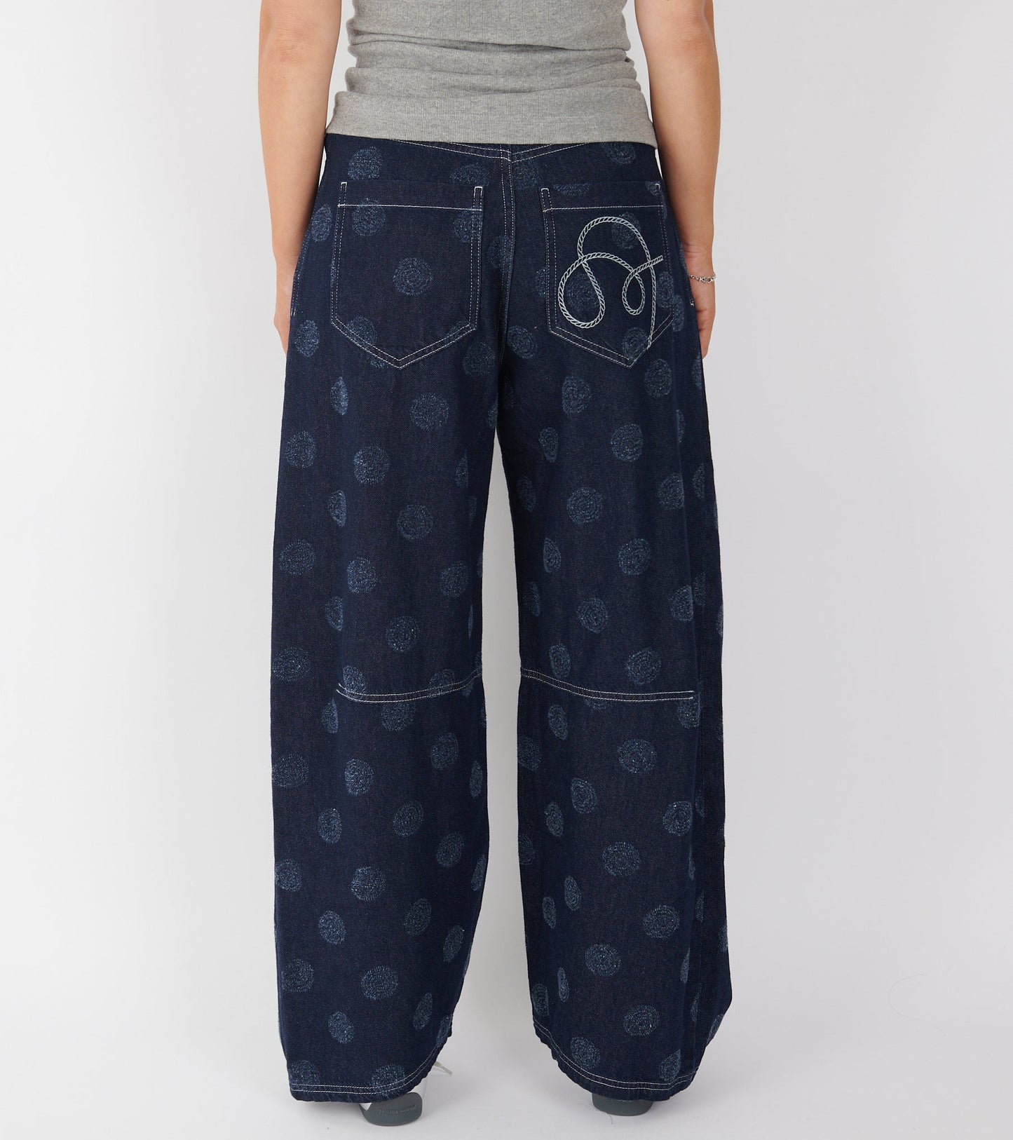 Dart Denim Pants Needle Punch Dots