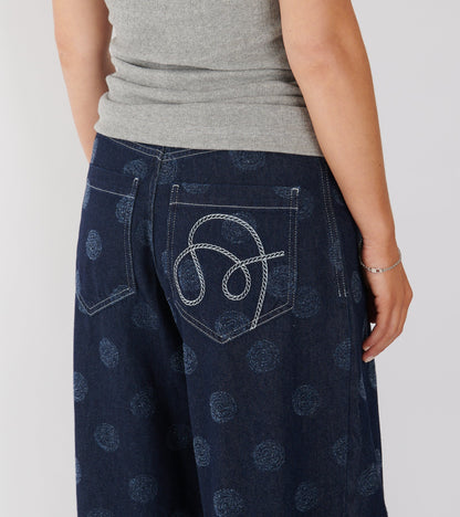 Dart Denim Pants Needle Punch Dots