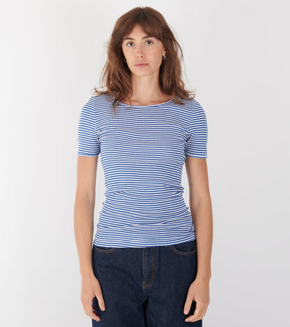 101 Short Sleeve T-shirt Cobalt Blue/Ecru