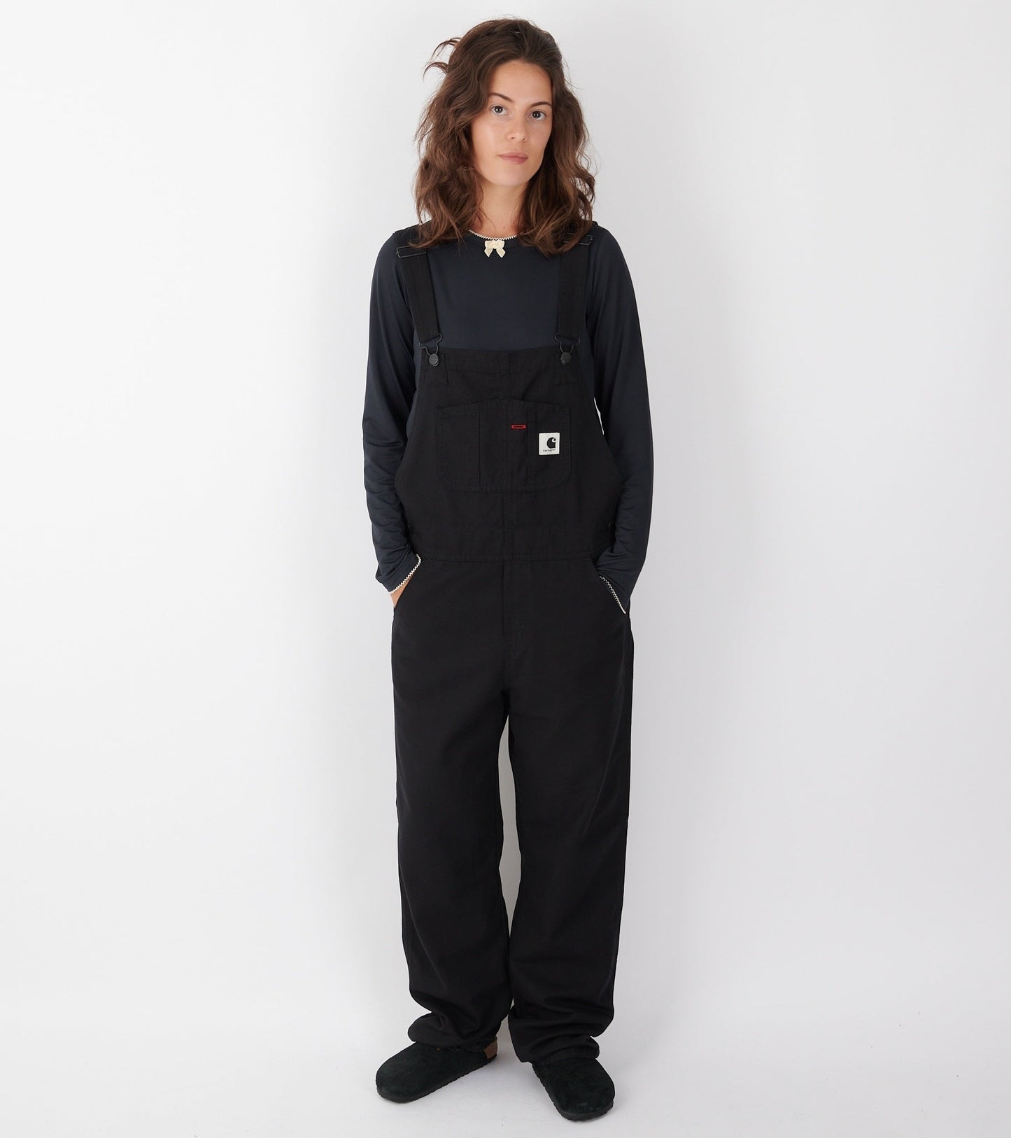 W Bib Overall Straight Black Rinsed