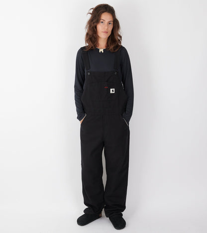 W Bib Overall Straight Black Rinsed