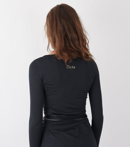 Caro Wrap Top Black