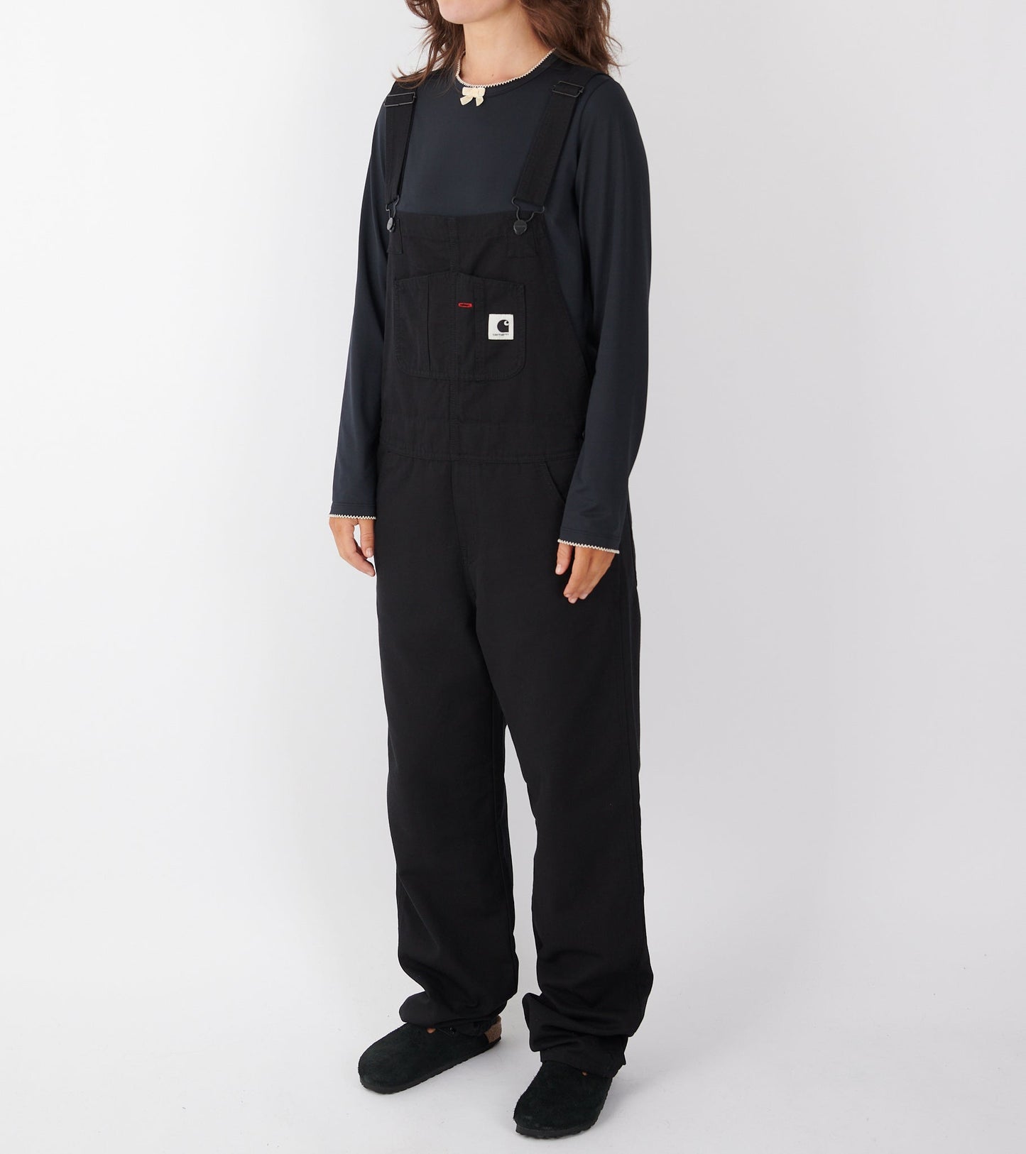 W Bib Overall Straight Black Rinsed