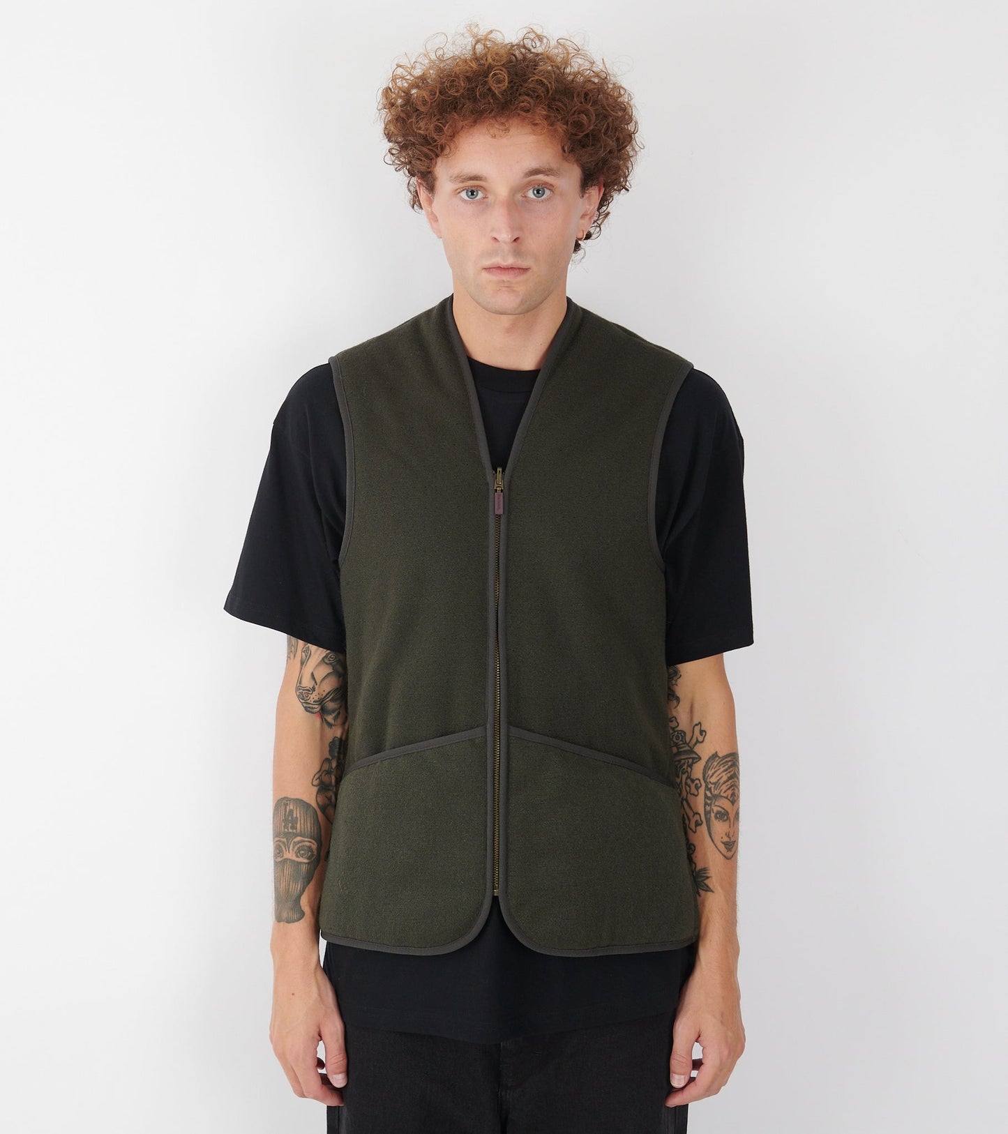 Warm Pile Waistcoat Zip-In Liner Sage