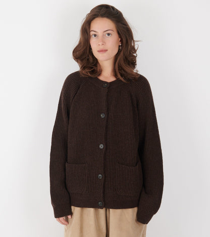 Shetland Wool Cardigan Brown