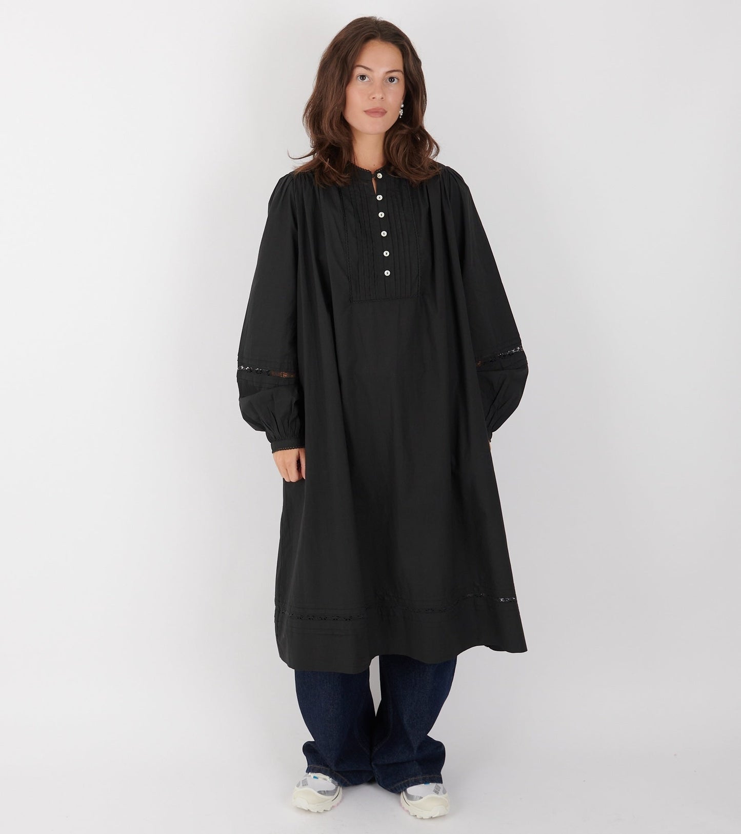 Leaf Shirtdress Black