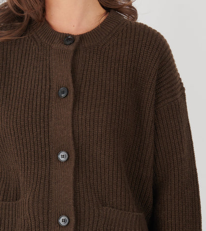Bine Cardigan Dark Brown