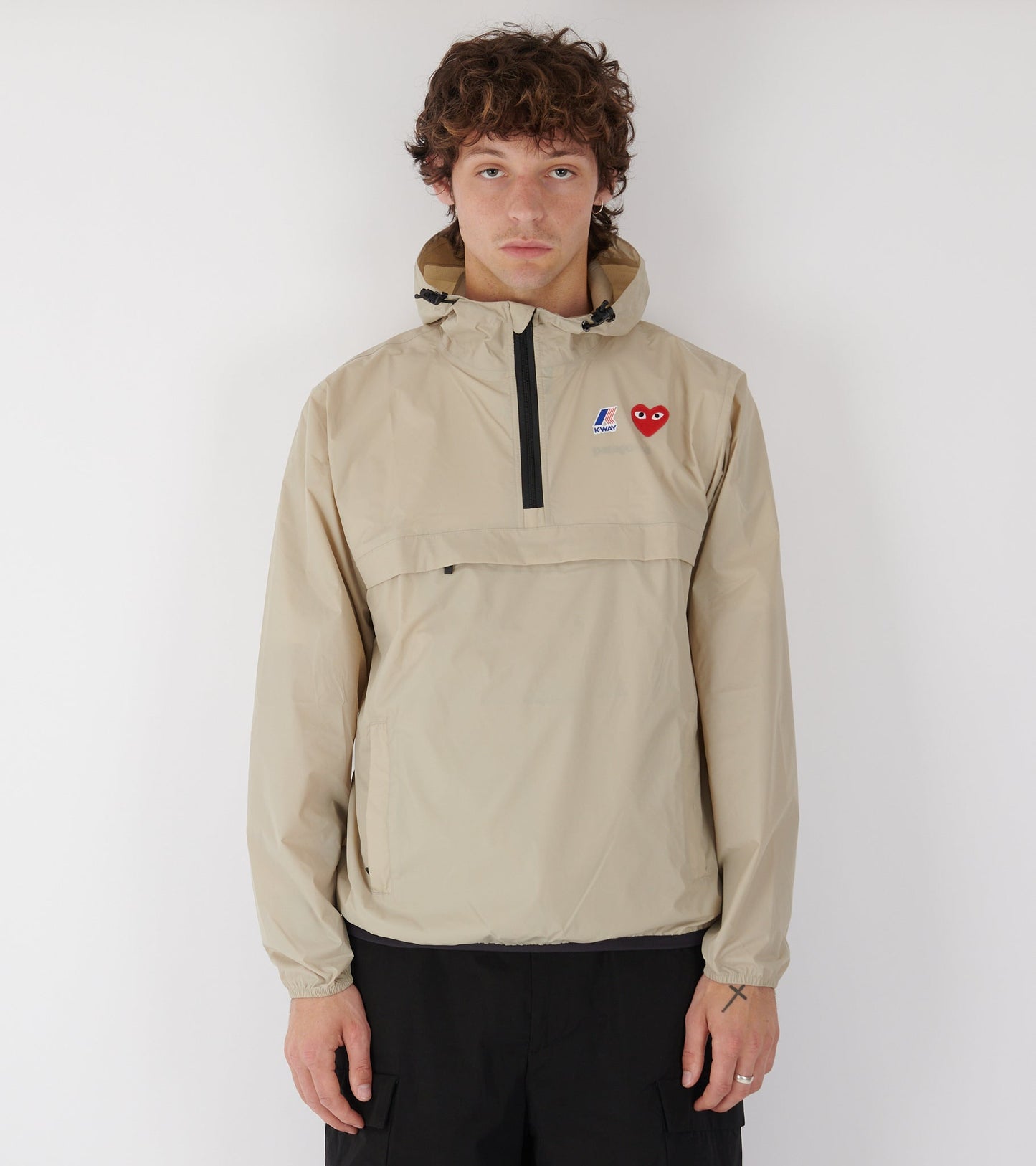 K-WAY Packable Half Zip Anorak Beige