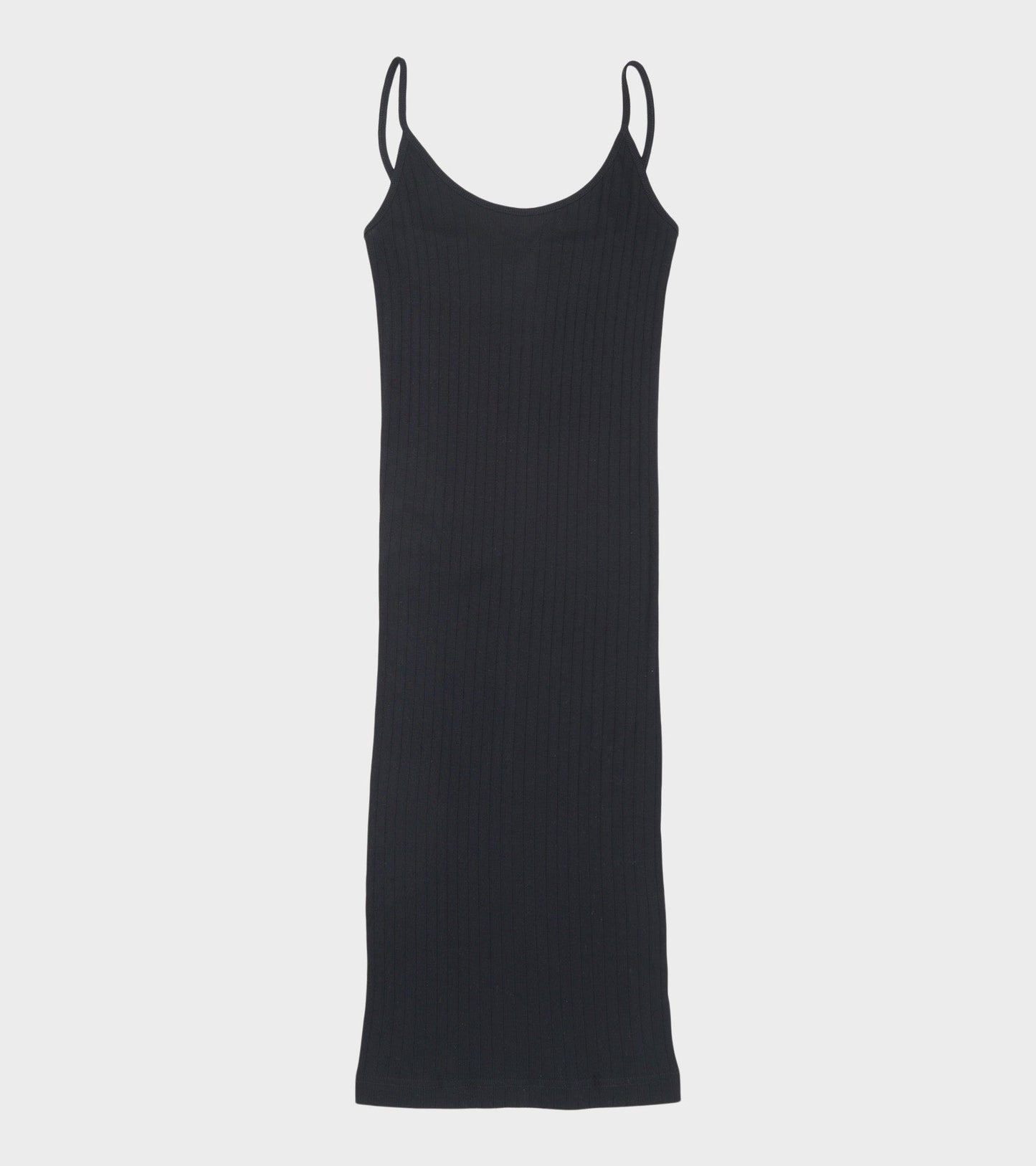 101 Strap Rib Mini Dress Black