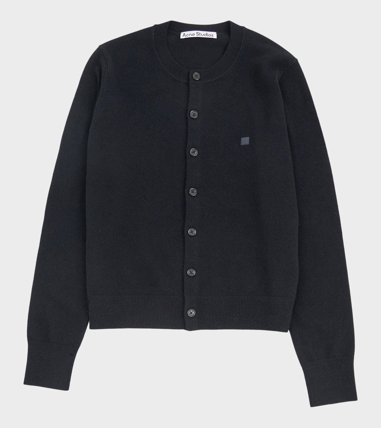 Face Logo Wool Cardigan Black