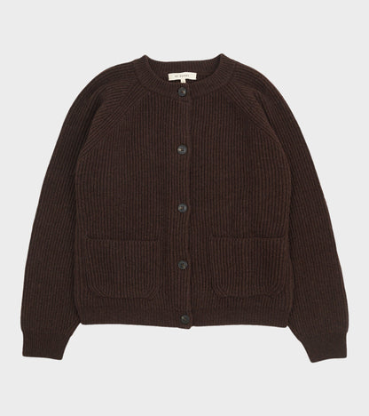 Shetland Wool Cardigan Brown