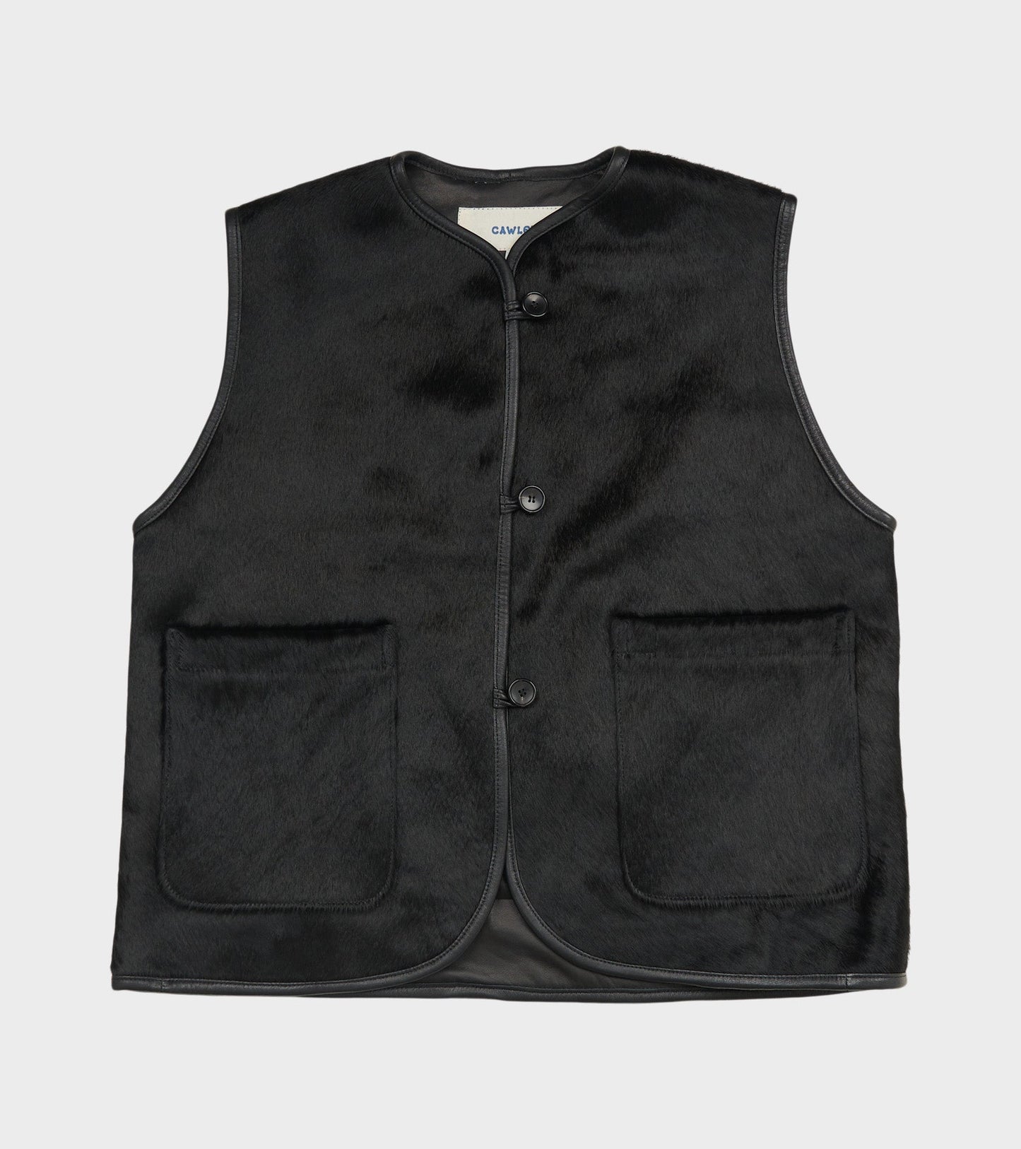 Hair On Leather Hide Ella Vest Black