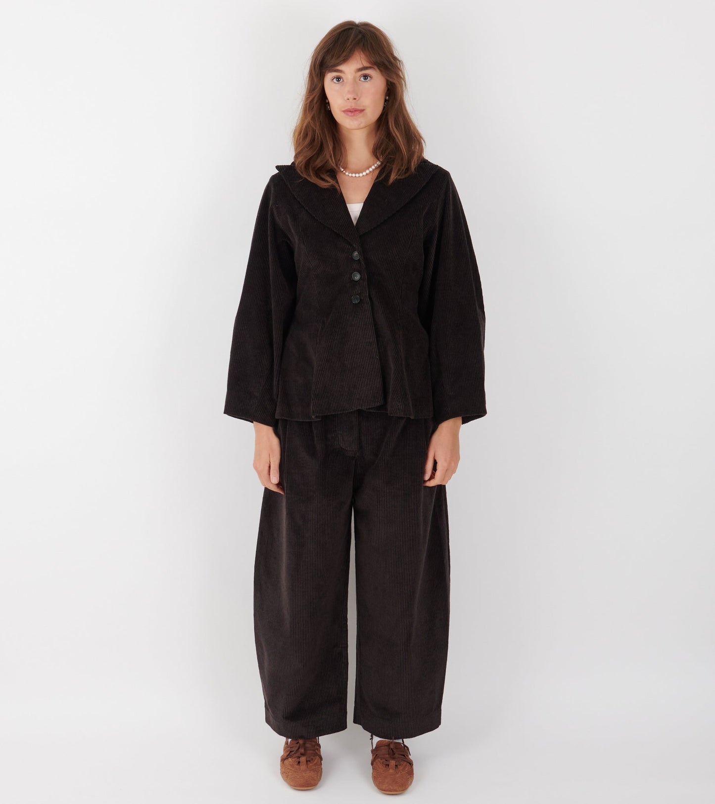 Japanese Two-Tone Corduroy Robyn Trouser Taupes