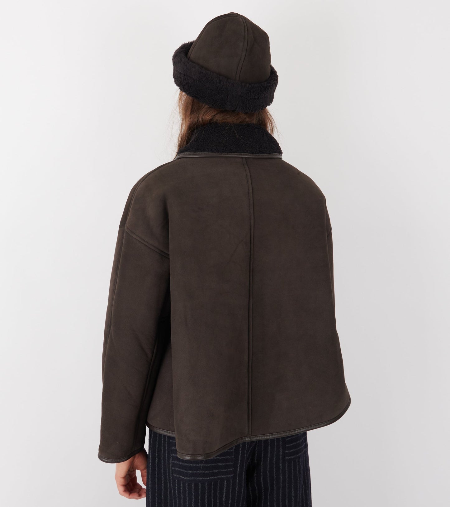 Suede Back Curly Hair Avis Jacket Chocolate