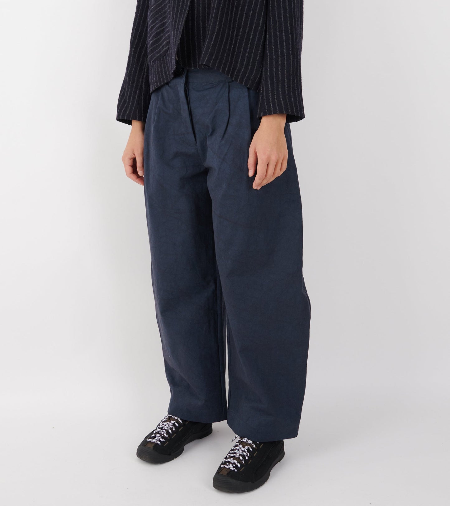 Japanese Cotton Twill Robyn Trousers Dark Navy