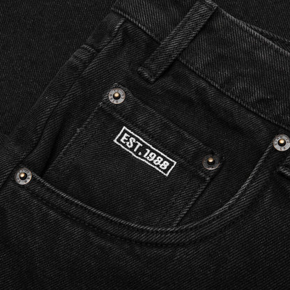 Frayed Edge 11" Denim Bermudas - Black