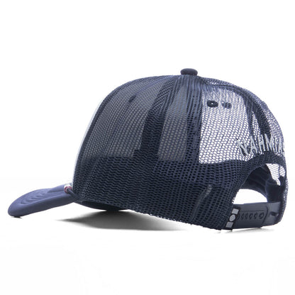 Friendship Trucker Hat - Ocean/Black Stripe