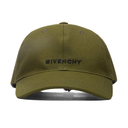 Curved Cap With Embroidered Logo - Dark Khaki