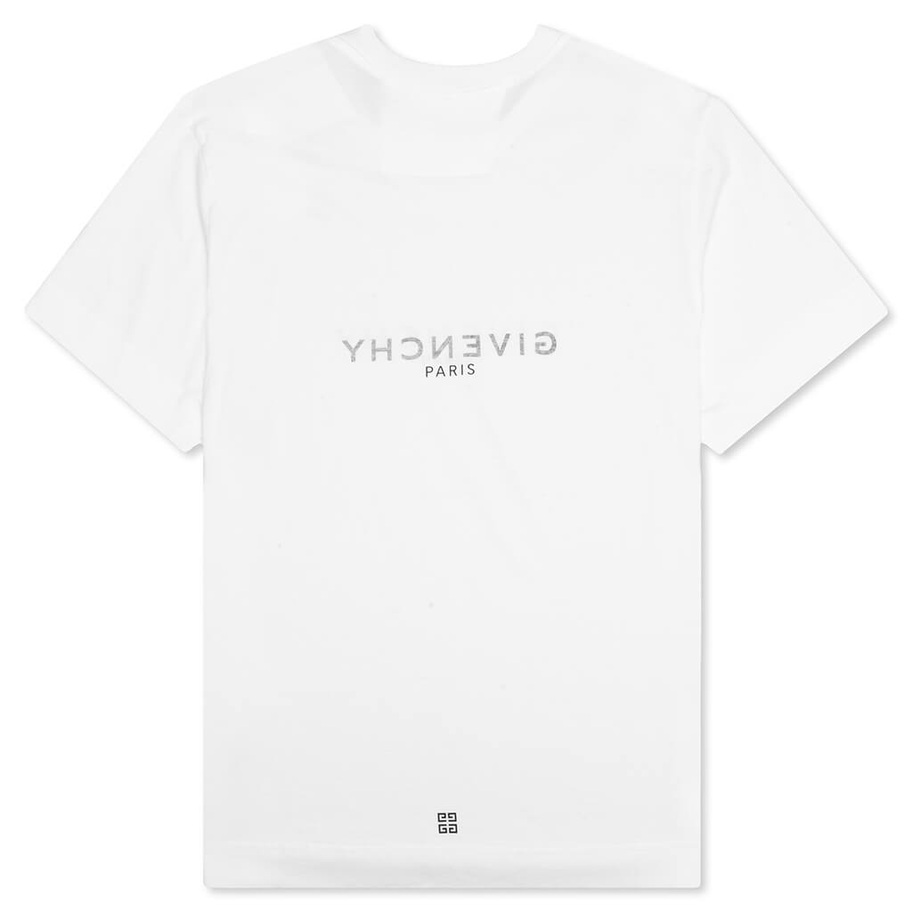 Slim Fit Reverse Print T-Shirt - White