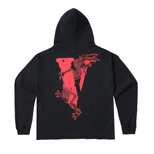 VLONE X CLOT DRAGON STAPLE HOODIE BLACK