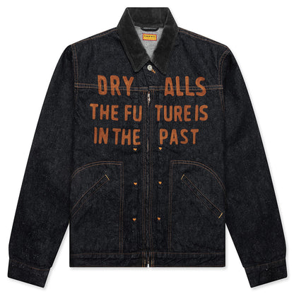 Zip-Up Denim Work Jacket - Indigo