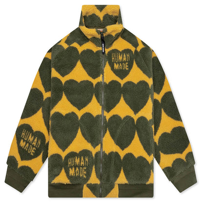 Heart Fleece Jacket - Olive Drab