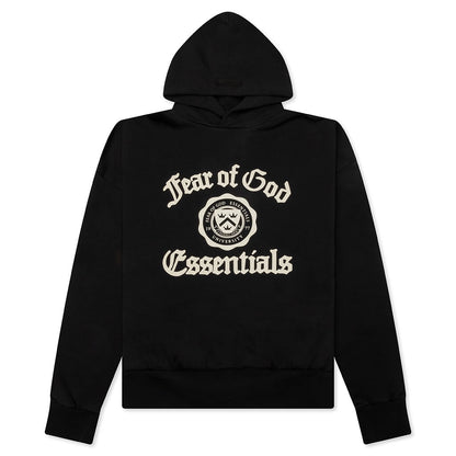 Heavy Fleece Vintage Shrunken Hoodie - Black