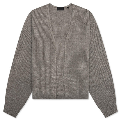 Heavy Waffle Cardigan - Heather Gray