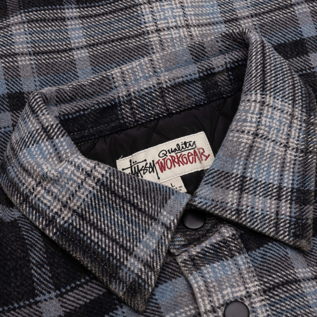 Heavy Washed Plaid Shirt - Blue