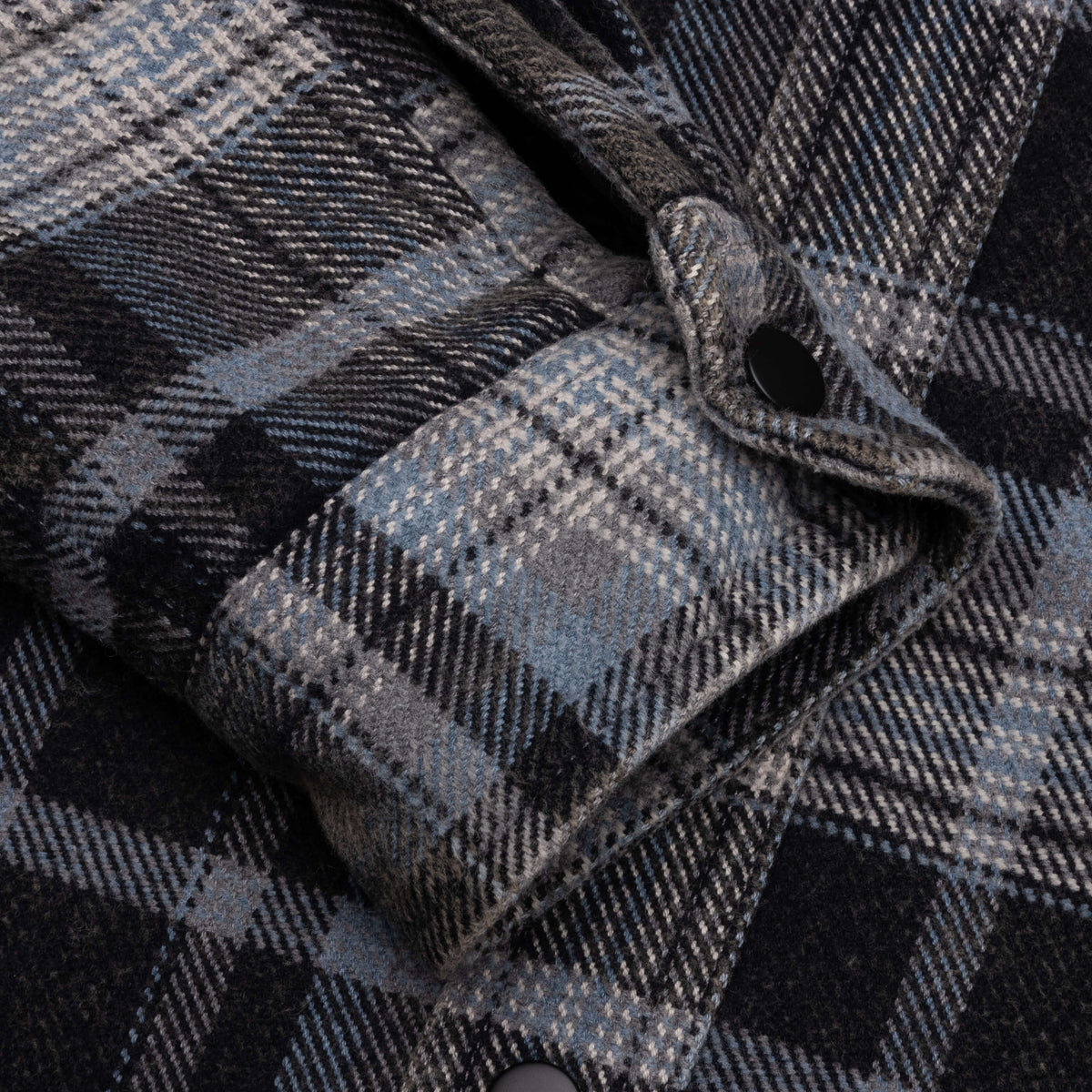 Heavy Washed Plaid Shirt - Blue