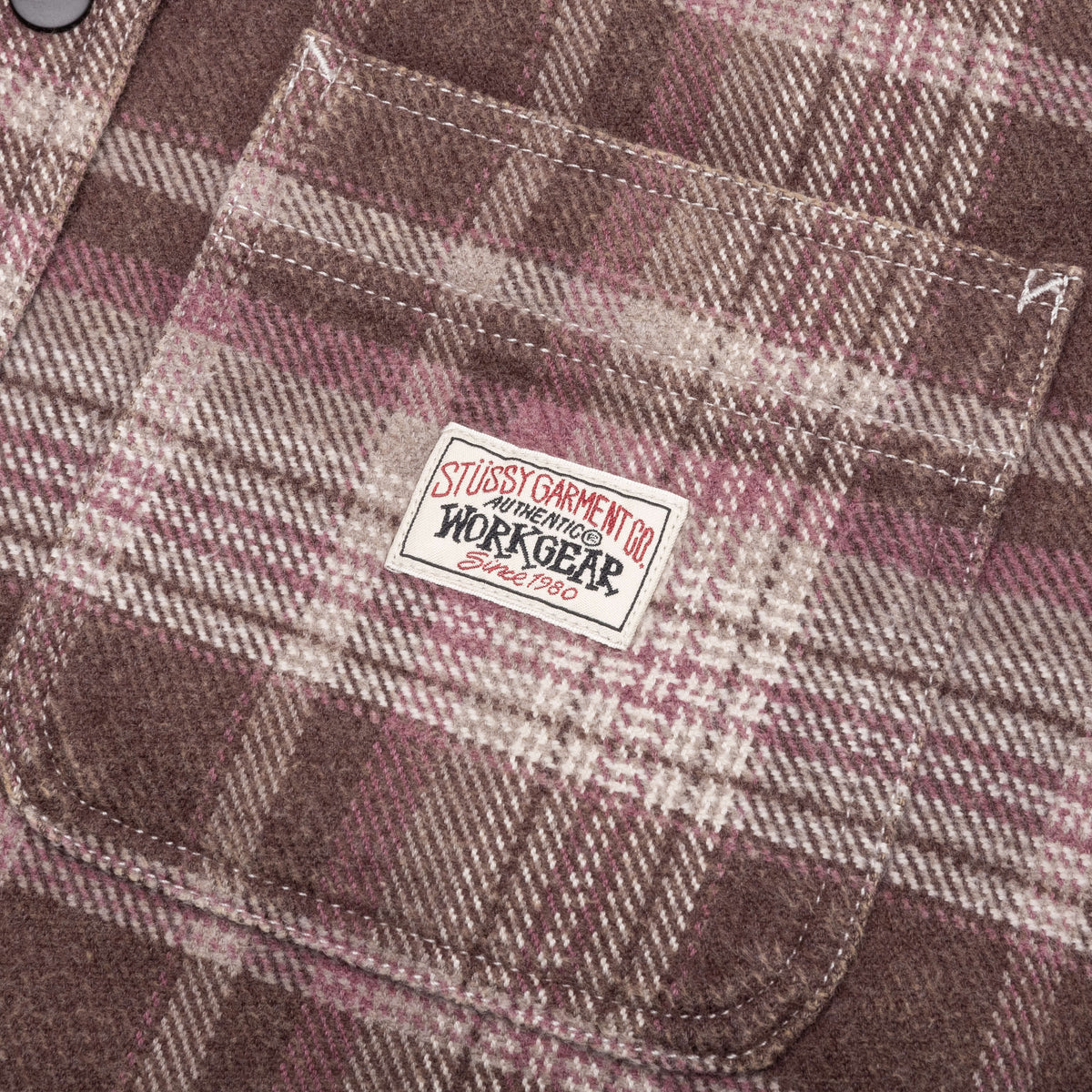 Heavy Washed Plaid Shirt - Brown
