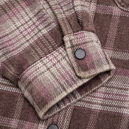 Heavy Washed Plaid Shirt - Brown