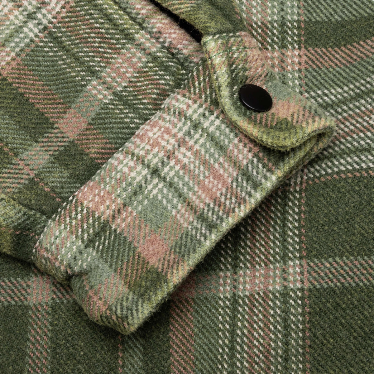 Heavy Washed Plaid Shirt - Green