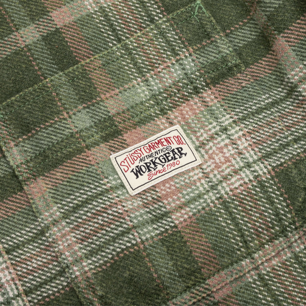 Heavy Washed Plaid Shirt - Green