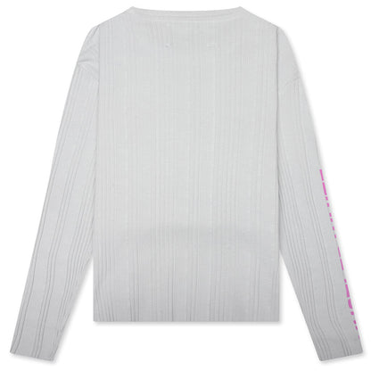 Hustlr White Rib L/S Tee - White