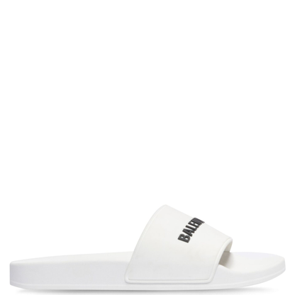 Womens Balenciaga White Logo Sliders