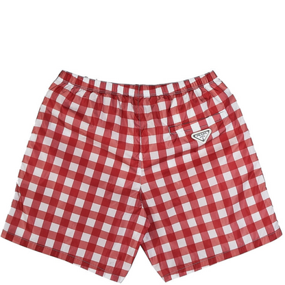 Prada Red Re-Nylon Logo Swimshorts