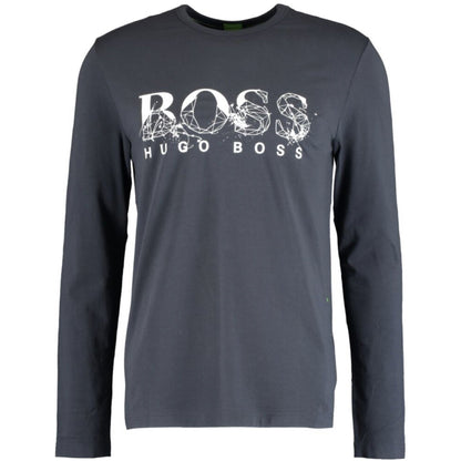 Hugo Boss Navy Printed Long Sleeve T-Shirt