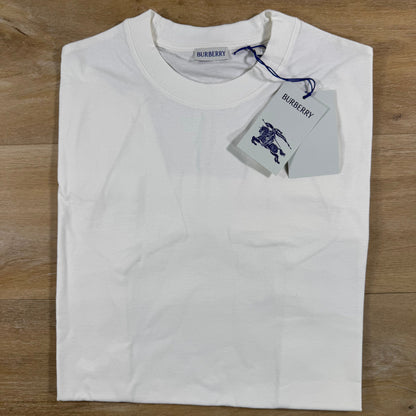 Burberry Check Label T-Shirt in Chalk White