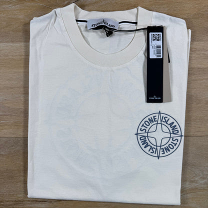 Stone Island Outline Compass Print T-Shirt in Ivory