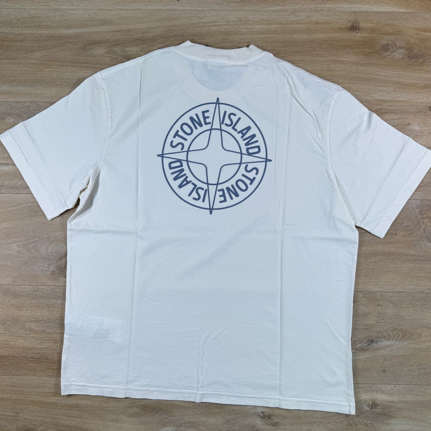 Stone Island Outline Compass Print T-Shirt in Ivory