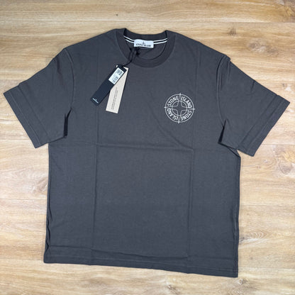 Stone Island Outline Compass Print T-Shirt in Charcoal Grey