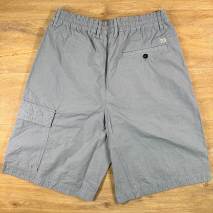 C.P. Company Micro-Reps Lens Boxy Shorts in Silver Blue