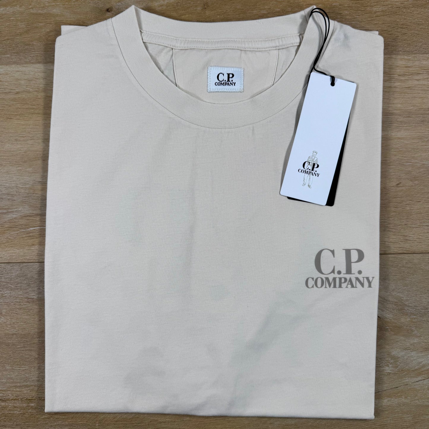 C.P. Company 30/1 Jersey Logo T-Shirt in Frozen Dew