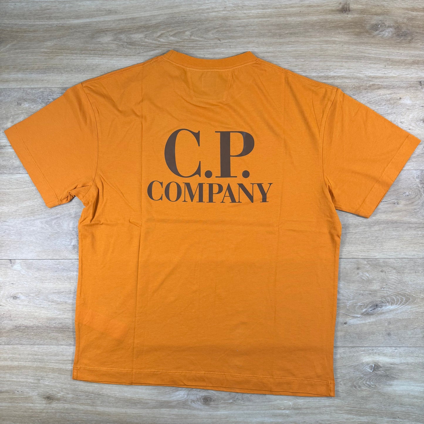 C.P. Company 30/1 Jersey Logo T-Shirt in Desert Sun - Orange