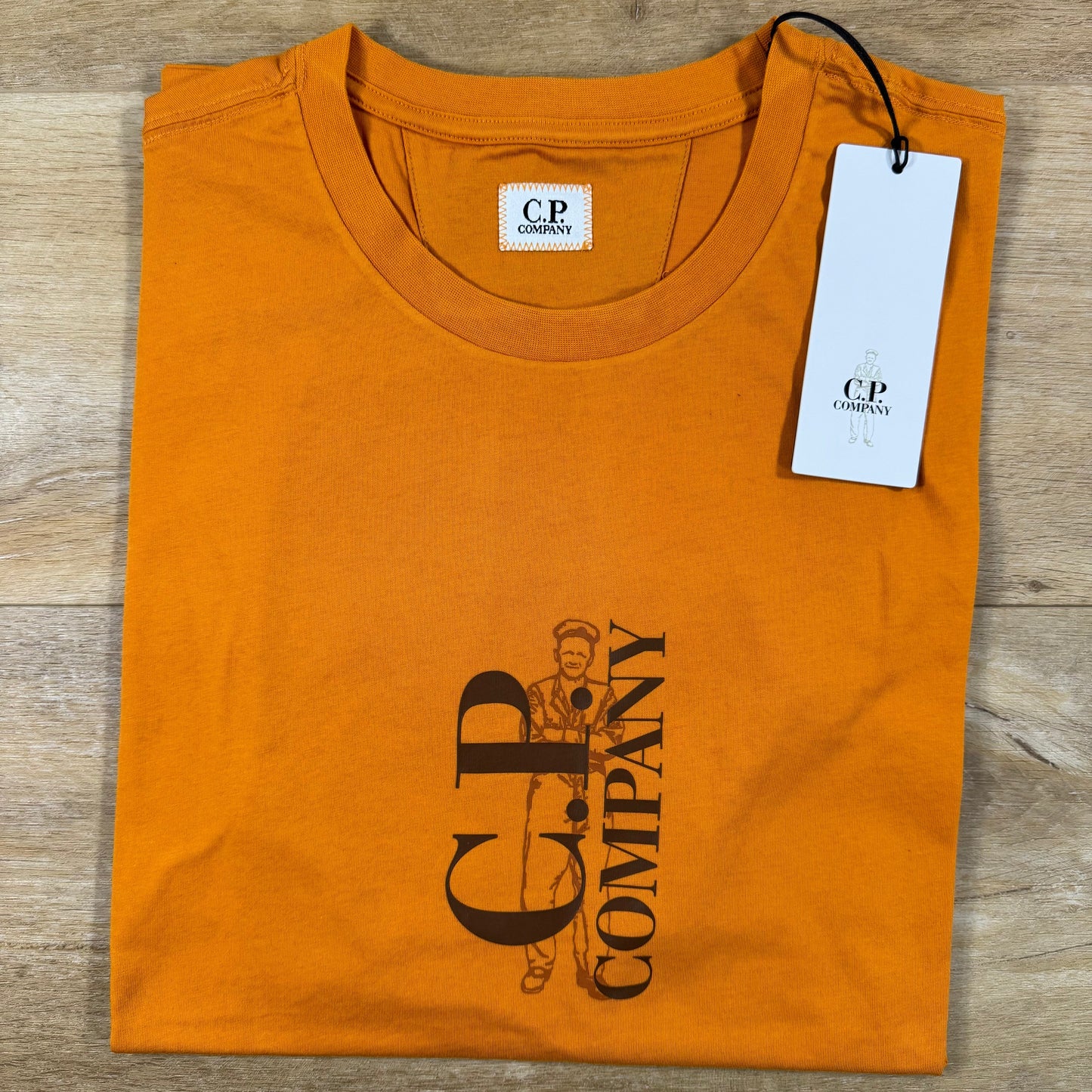 C.P. Company 30/1 Jersey T-Shirt in Desert Sun - Orange