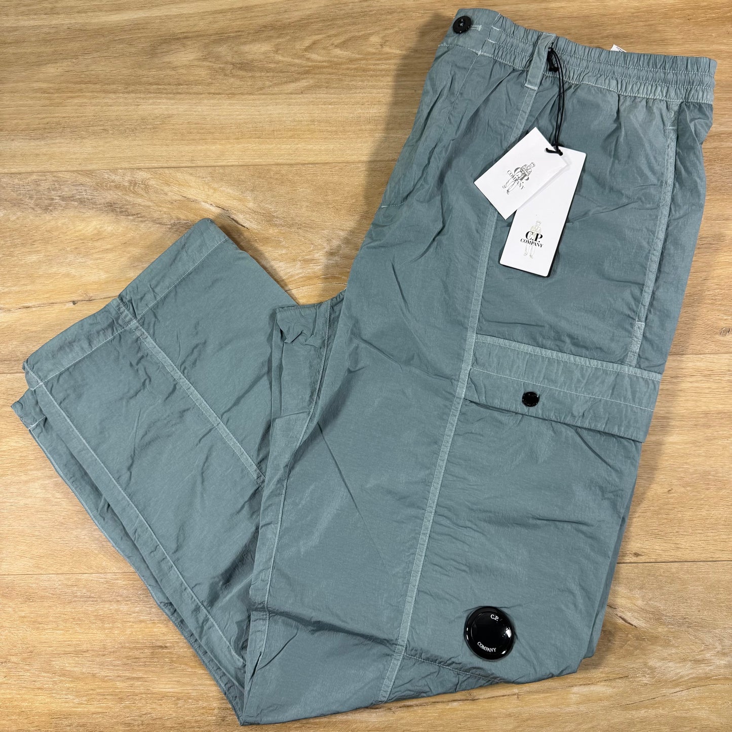 C.P. Company Chrome-R Cargo Lens Pants in Silver Blue