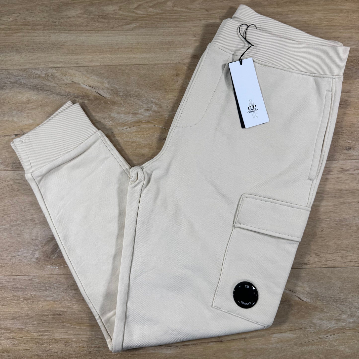 C.P. Company Diagonal Raised Fleece Lens Sweatpants in Frozen Dew