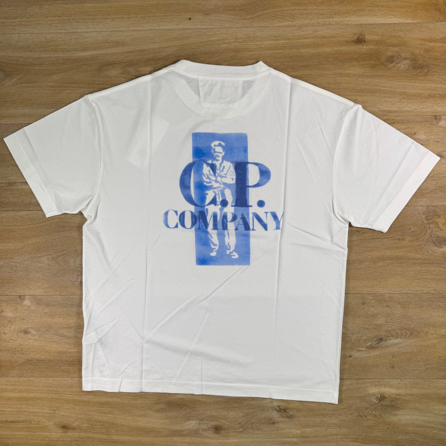 C.P. Company 30/1 Jersey Comfort Logo T-Shirt in Gauze White